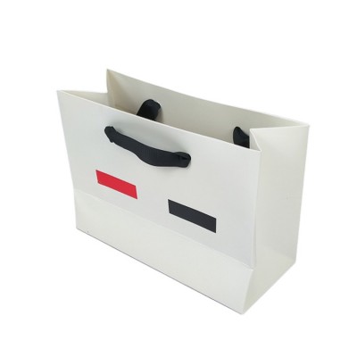 Printed luxury standard size ribbon paper shopping bag