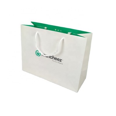 Printed logo handle clothes garment paper bag